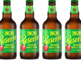 Inch’s Cider enters premium with Reserve variant Pack shots of Inch's Cider Reserve 500ml bottles.