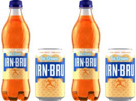 Irn-Bru Ice Cream flavour returns to store shelves Pack shots of Irn-Bru Ice Cream 330ml cans and 500ml bottles.