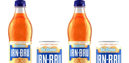 Irn-Bru Ice Cream flavour returns to store shelves Pack shots of Irn-Bru Ice Cream 330ml cans and 500ml bottles.