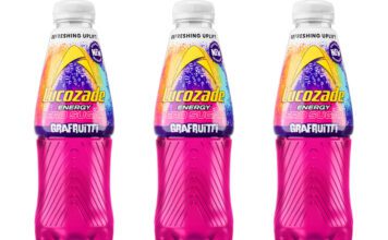 Lucozade brings back Grafruitti flavour to the shelves Pack shots of Lucozade Energy Grafruitti.