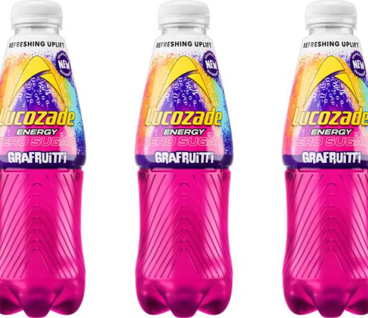 Lucozade brings back Grafruitti flavour to the shelves Pack shots of Lucozade Energy Grafruitti.