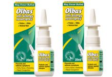 Olbas stays ahead of hay fever with Anti Allergy Nasal Spray Pack shots of Olbas Anti Allergy Nasal Sprays with outer boxes.