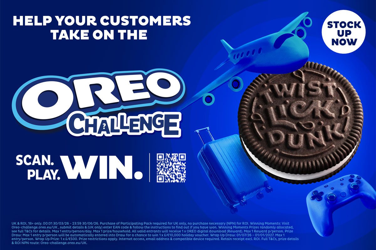 Promotional image for the Oreo 'Twist, Lick, Dunk. Challenge offering shoppers the chance to win prizes.