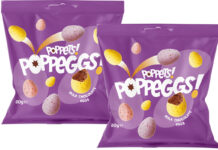 Poppets rolls out Poppeggs Easter NPD Pack shots of Poppets Poppeggs 80g packs.