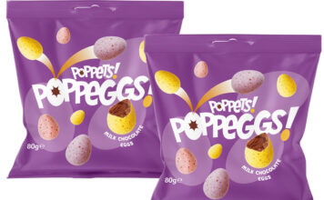 Poppets rolls out Poppeggs Easter NPD Pack shots of Poppets Poppeggs 80g packs.
