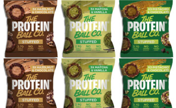 Protein Ball Co rolls out new Stuffed range Pack shots of The Protein Ball Co Stuffed range consisting of Hazelnut & Chocolate, Matcha & Vanilla and Pistachio & Chocolate.