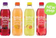 Radnor Hills introduces new PMP range Pack shots of Radnor Spring price-marked packs with green bubble with the text "NEW PMP".