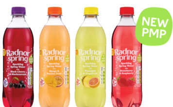 Radnor Hills introduces new PMP range Pack shots of Radnor Spring price-marked packs with green bubble with the text "NEW PMP".