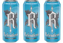 Relentless adds new White Citrus flavour to range Pack shots of Relentless White Citrus cans.