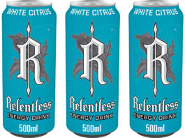 Relentless adds new White Citrus flavour to range Pack shots of Relentless White Citrus 500ml cans.