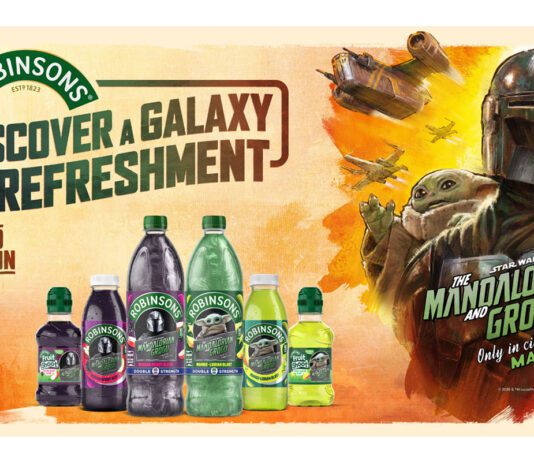 Robinsons unveils new Star Wars flavours Promotional image of the Robinsons Star Wards: The Mandalorian and Grogu movie featuring the film's eponymous characters with bottles of the new variants.