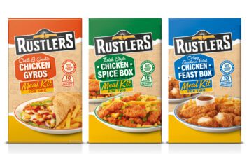 Rustlers breaks new ground with new frozen range Pack shots of Rustlers Frozen Meal Kits including the Chilli & Garlic Chicken Gyros, Irish Style Chicken Spice Box and Crispy Southern Fried Chicken Feast Box.