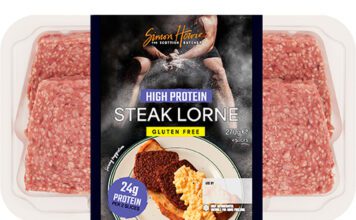 Simon Howie rolls out High Protein Steak Lorne Pack shot of Simon Howie High Protein Steak Lorne.