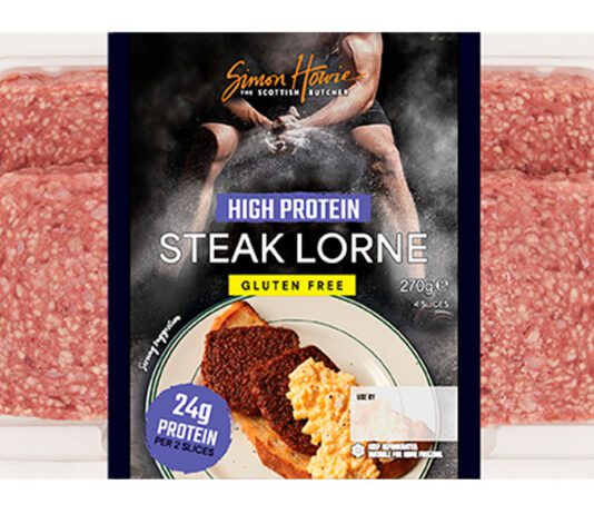 Simon Howie rolls out High Protein Steak Lorne Pack shot of Simon Howie High Protein Steak Lorne.