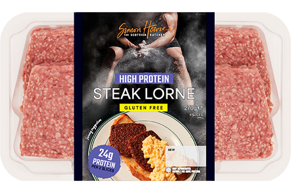 Pack shot of Simon Howie High Protein Steak Lorne.