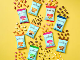 Stockley’s rolls out new Treat Bag format Bags of Stockleys sweets with sweets pouring out from them against a yellow background.