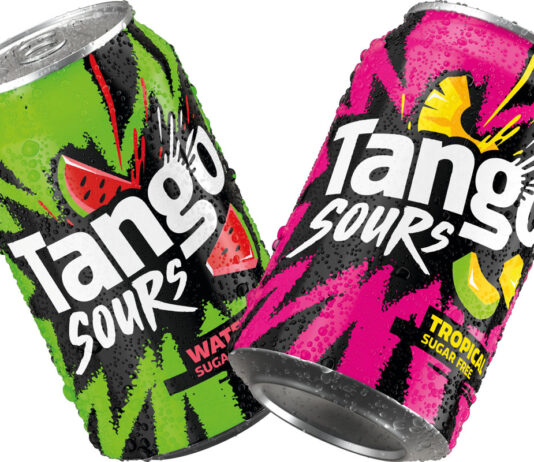 Tango delivers an extra tang with new Sours range Pack shots of Tango Sours Watermelon and Tropical cans.