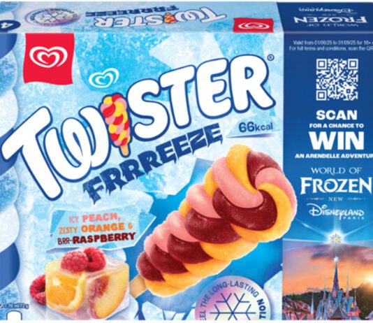 Win a trip to Disneyland with new Twister Frrreeze lollies Pack shots of Twister Frrreeze with the on-pack promotion for Disneyland Paris.