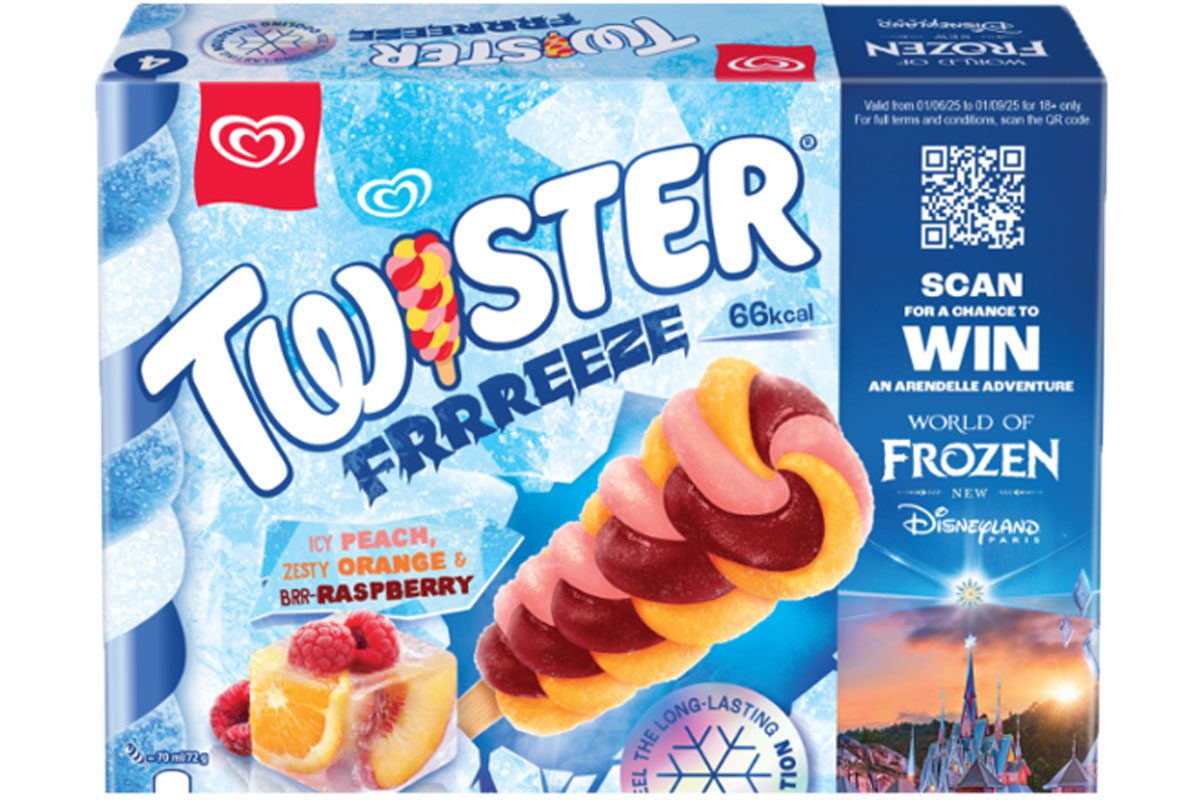 Pack shots of Twister Frrreeze with the on-pack promotion for Disneyland Paris.