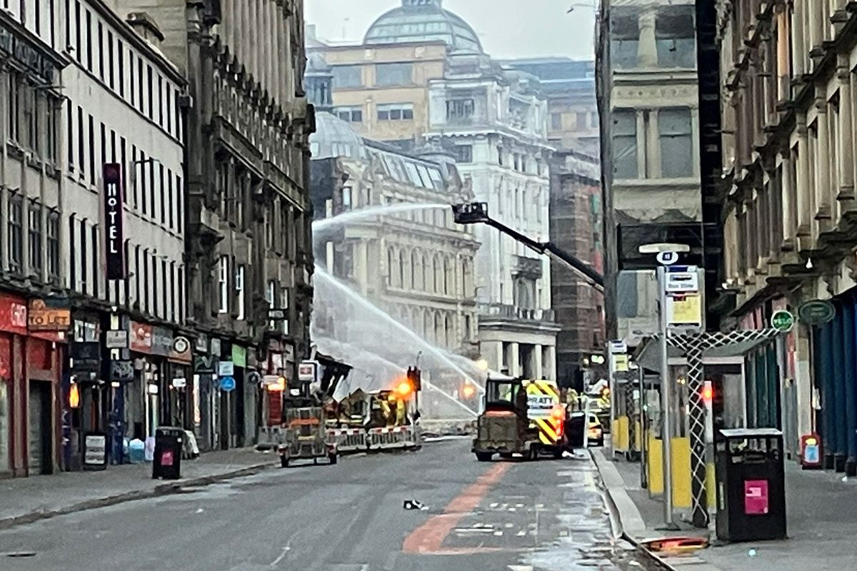 Image of the Union Street fire in Glasgow city centre.