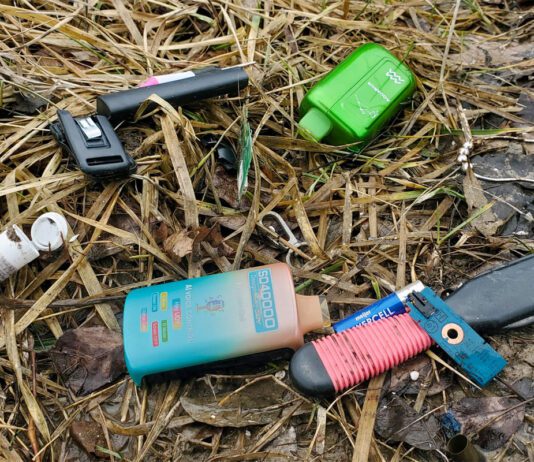 Over 6million vapes are still thrown away despite ban Reuseable vape devices are among a pile of litter that has been left.
