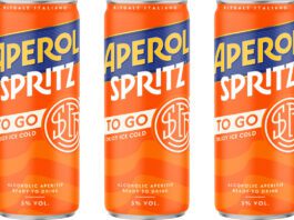 Aperol Spritz moves to new canned format Pack shots of Aperol Spritz To Go cans.