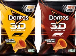 Doritos to drive sales with new 3D Crunch format Pack shots of Doritos 3D Crunch Nacho Cheese and Flame featuring an on-pack partnership with Formula 1.