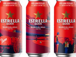 Estrella Damm marks 150 years with limited edition packs Pack shots of Estrella Damm 440ml cans with the 150th anniversary design across them.