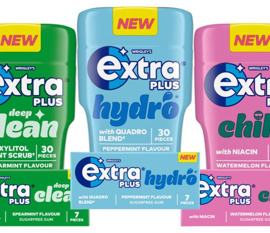 Extra launches premium Extra Plus range Pack shots of Extra Plus single packs and bottle formats.