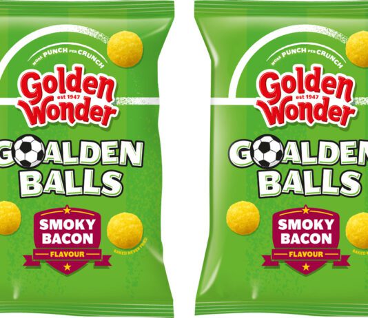 Golden Wonder scores with Goalden Balls launch Pack shots of Golden Wonder Goalden Balls.