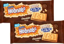 McVitie’s expands Hobnobs with new Oaty Crunch Creams Pack shots of McVitie's Hobnobs Oaty Crunch Creams.