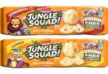 Jungle Squad bars set to shake up kids snacking Pack shots of Jungle Squad Cake Bars in Strawberry and Lemon flavours.