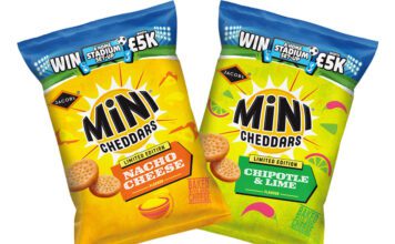 Jacob’s launches new Mini Cheddars for World Cup Pack shots of Jacob's Mini Cheddars Nacho Cheese and Chipotle & Lime variants.
