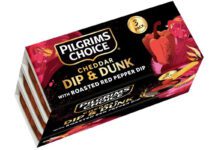 Pilgrims Choice unveils Dip & Dunk snacks range Pack shot of Pilgrims Choice Dip & Dunk with Roasted Red Pepper.