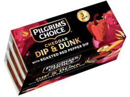 Pilgrims Choice unveils Dip & Dunk snacks range Pack shot of Pilgrims Choice Dip & Dunk with Roasted Red Pepper.
