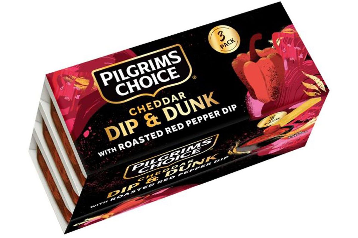 Pack shot of Pilgrims Choice Dip & Dunk with Roasted Red Pepper.
