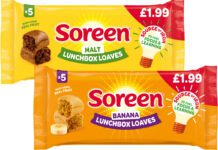 Soreen launches PMP format for Lunchbox Loaves range Pack shots of £1.99 PMP packs of Soreen Malt Lunchbox Loaves and Banana Lunchbox Loaves packs.