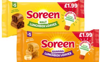 Soreen launches PMP format for Lunchbox Loaves range Pack shots of £1.99 PMP packs of Soreen Malt Lunchbox Loaves and Banana Lunchbox Loaves packs.