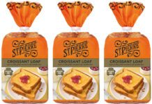 St Pierre launches new Croissant Loaf packs Pack shots of St Pierre Croissant Loaf.
