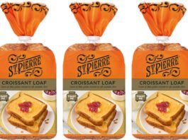 St Pierre launches new Croissant Loaf packs Pack shots of St Pierre Croissant Loaf.