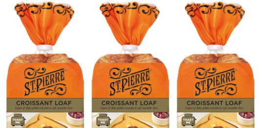 St Pierre launches new Croissant Loaf packs Pack shots of St Pierre Croissant Loaf.