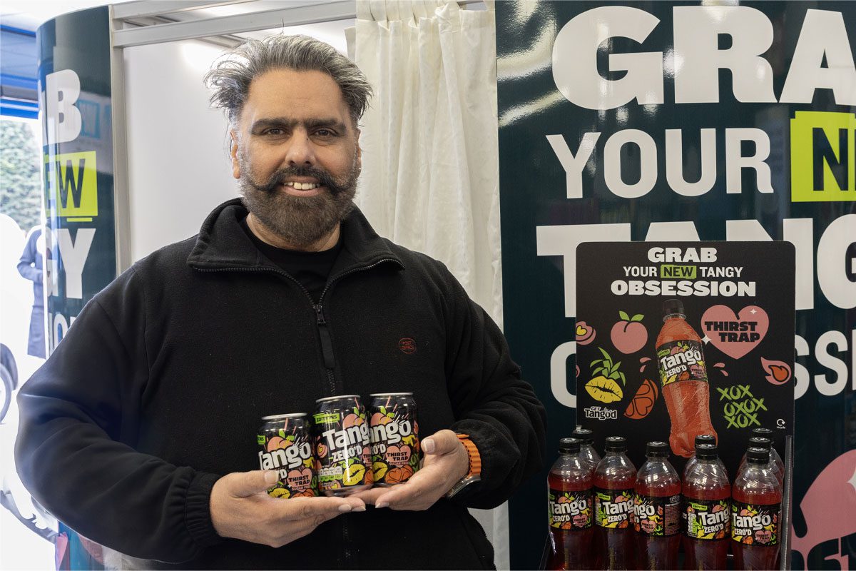 Man with new Tango drink