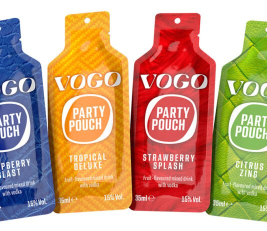 Bring a spirited party with new VOGO pouches Pack shots of Vogo party pouches in Raspberry Blast, Tropical Deluxe, Strawberry Splash and Citrus Zing.