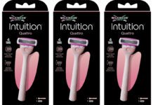 Wilkinson Sword Intuition upgrades Quattro razor for safer shave Pack shots of Wilkinson Sword Intuition Quattro.