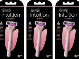 Wilkinson Sword Intuition upgrades Quattro razor for safer shave Pack shots of Wilkinson Sword Intuition Quattro.
