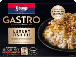 Young’s launches premium Gastro Luxury Fish Pie Pack shot of Young's Gastro Luxury Fish Pie.
