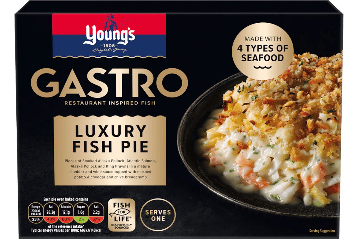 Pack shot of Young's Gastro Luxury Fish Pie.