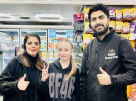 Ali’s Nisa supports global dreams for young dancer Staff members from Ali's Nisa in Royston stand with Mirren King.
