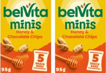 Belvita introduces new Minis bite-size biscuits Pack shots of Belvita Minis Honey & Chocolate Chip.