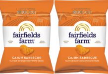 Fairfields Farm introduces new Cajun Barbecue flavour Pack shots of Fairfields Farm Cajun Barbecue crisps.